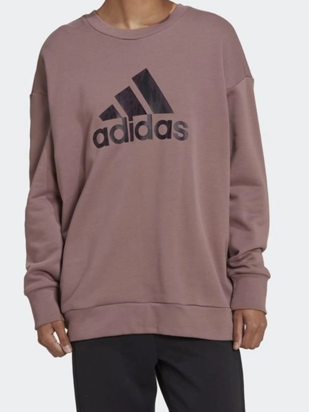 Adidas Mauve Future Icons Animal Print Logo Sweatshirt Size XL